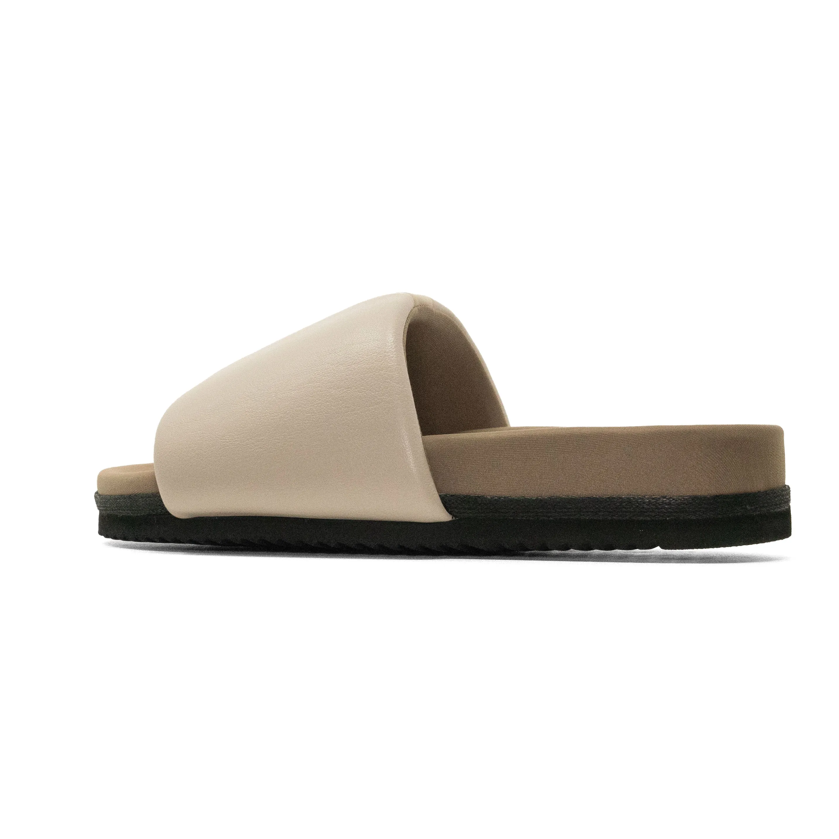 ROAM STRIPE SLIDER CEMENT & CREAM VEGAN LEATHER