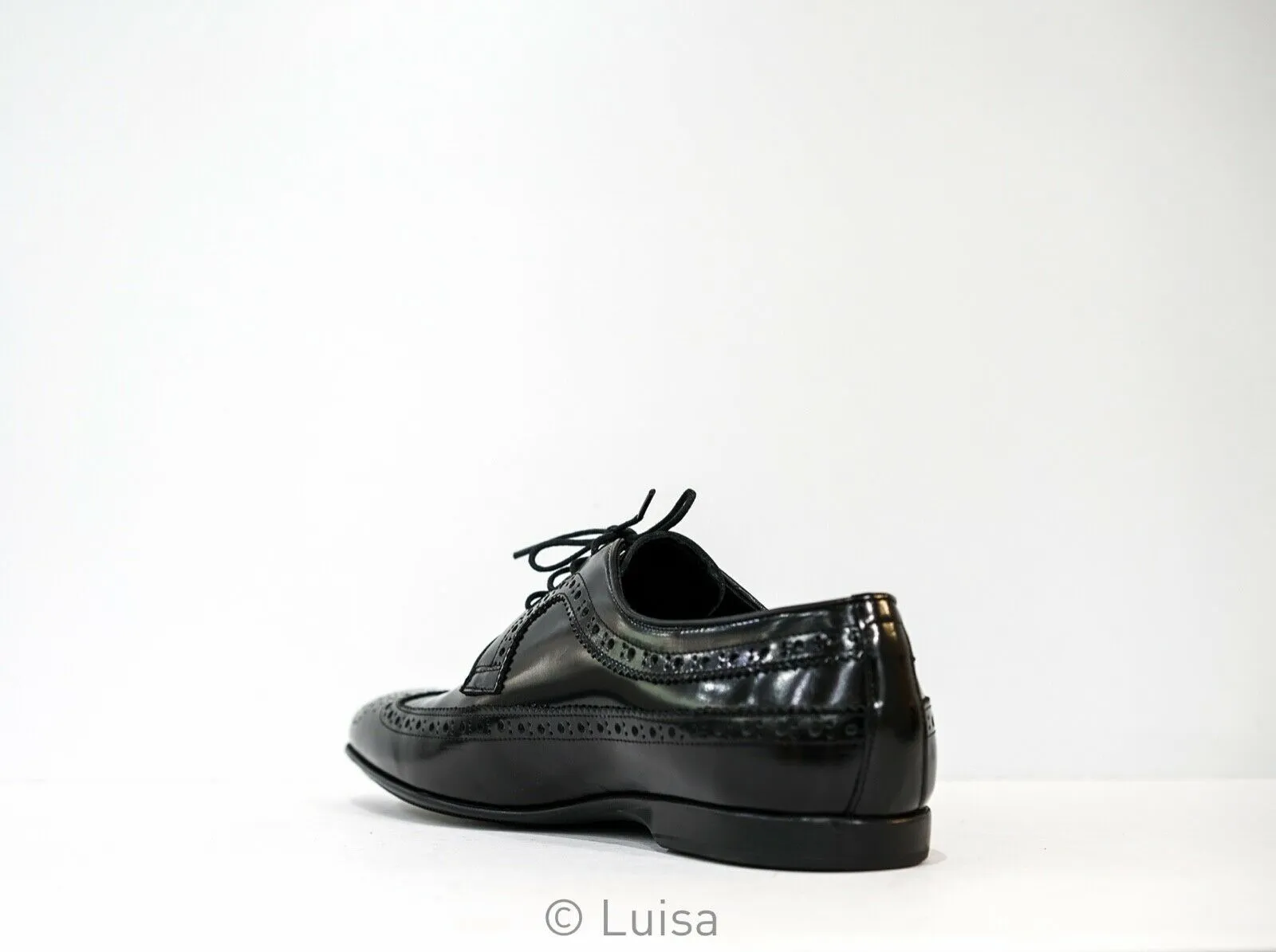 Roberto Serpentini Men's Detailed Black Leather Lace Up 27559