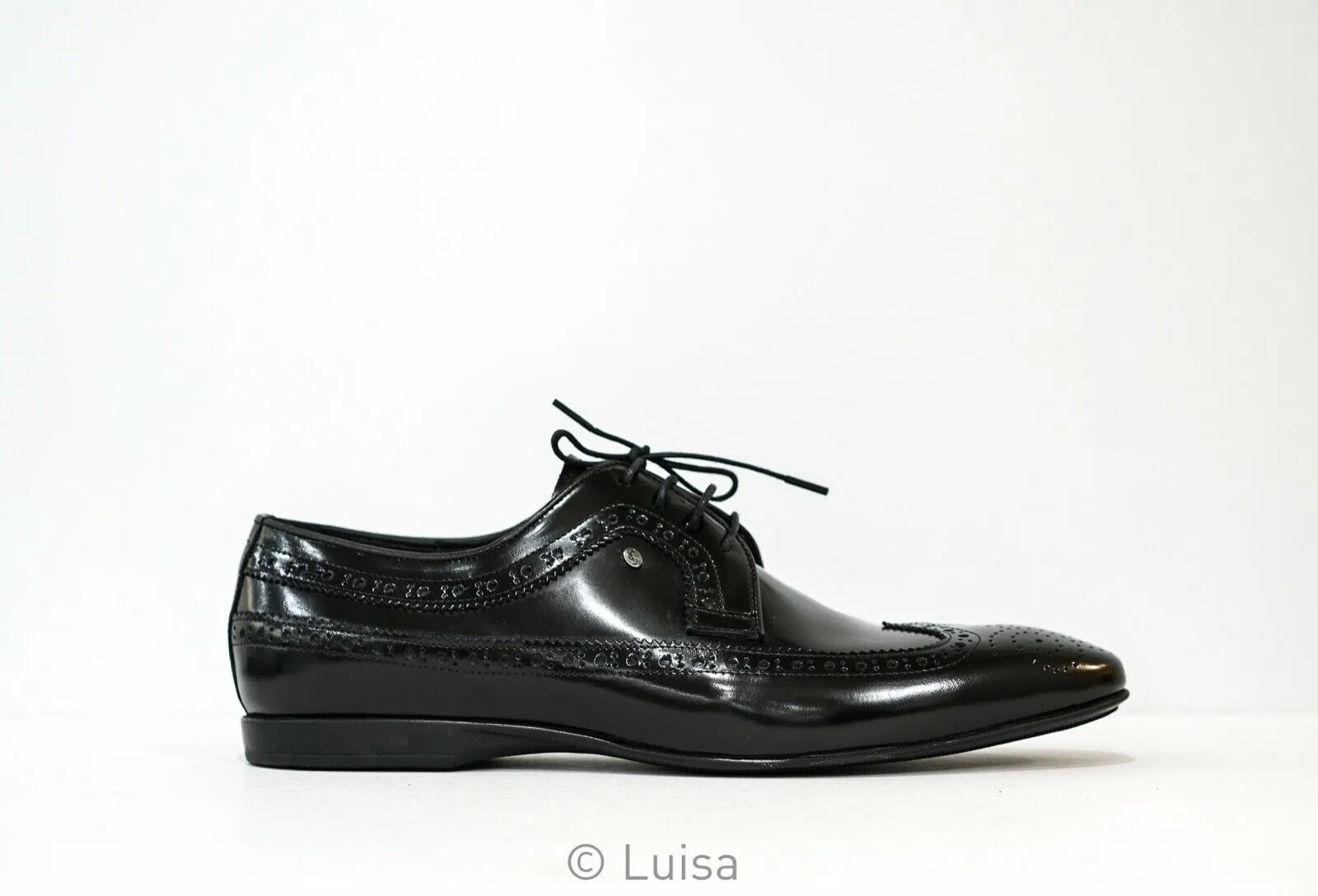 Roberto Serpentini Men's Detailed Black Leather Lace Up 27559