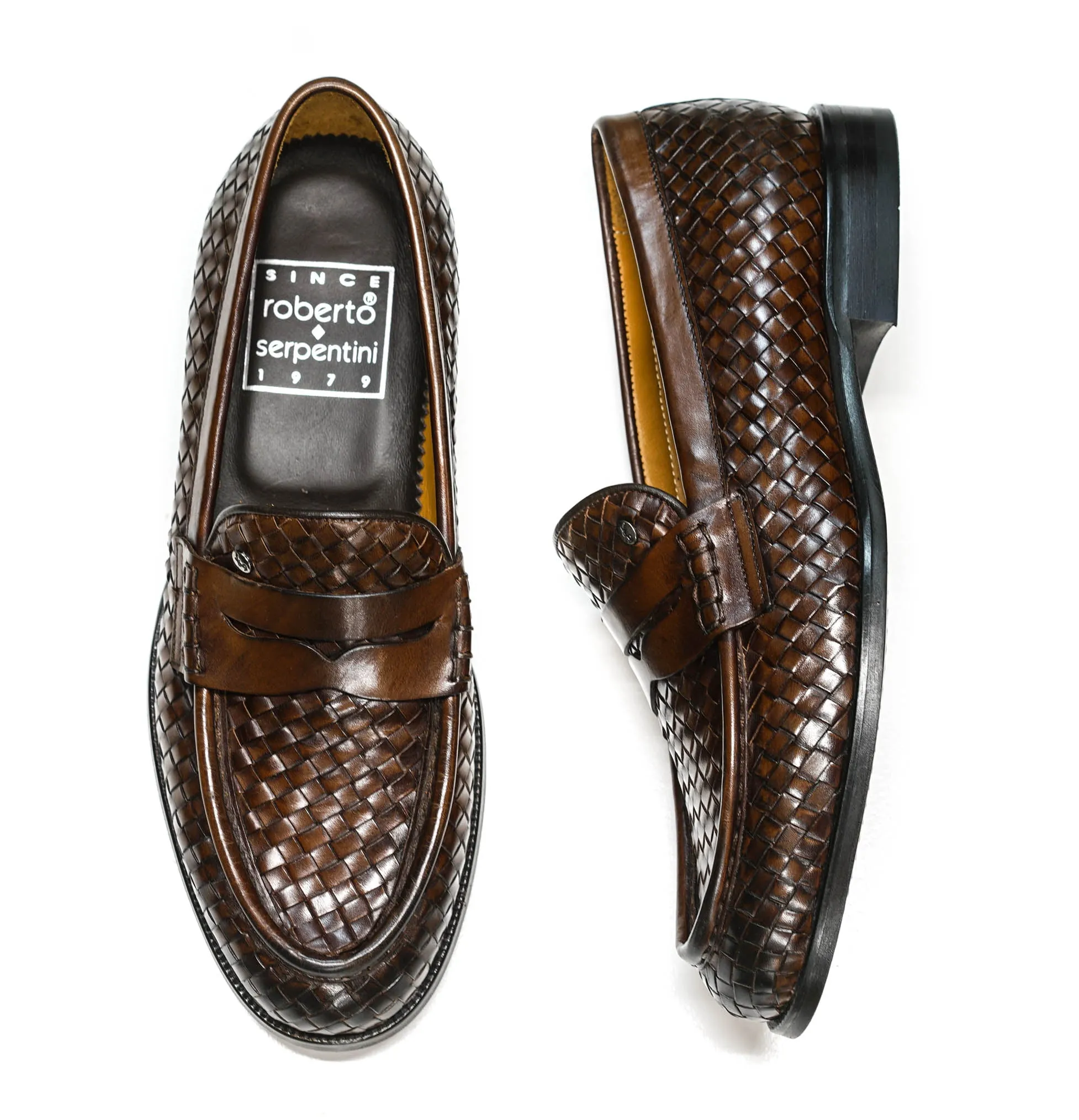 Roberto Serpentini Men's TDM Woven Leather Loafer 55713 50%OFF