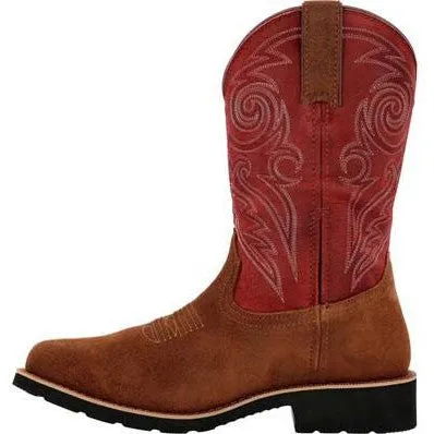 Rocky Men's Monocrepe 12" Square Toe WP Western Boot -Cabernet- RKW0432
