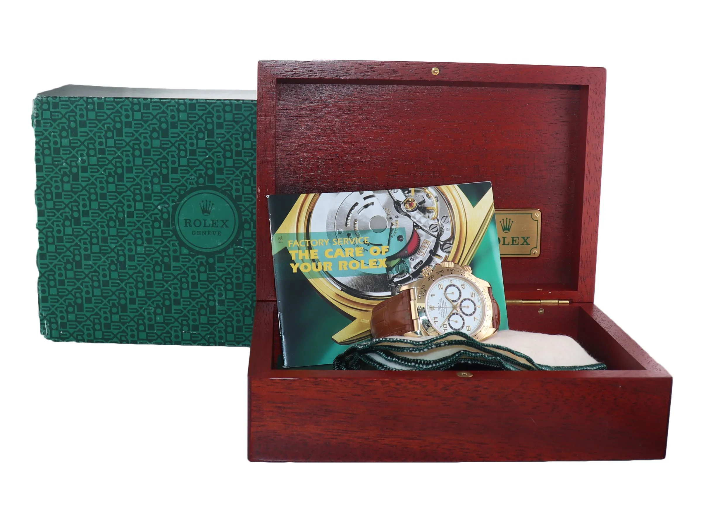 Rolex Daytona Zenith 16518 White Inverted 6 18k Yellow Gold Leather Watch Box