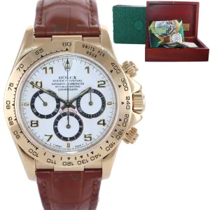 Rolex Daytona Zenith 16518 White Inverted 6 18k Yellow Gold Leather Watch Box