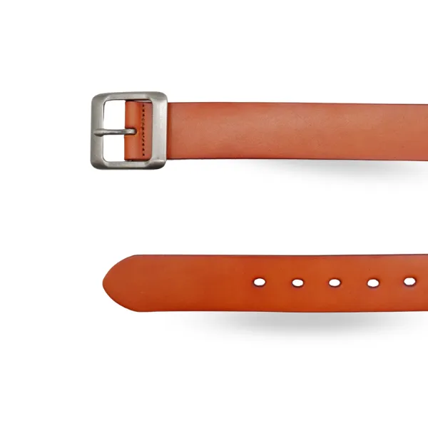 Rosedale | Women's Tan Genuine Leather Belt with Square Silver Buckle