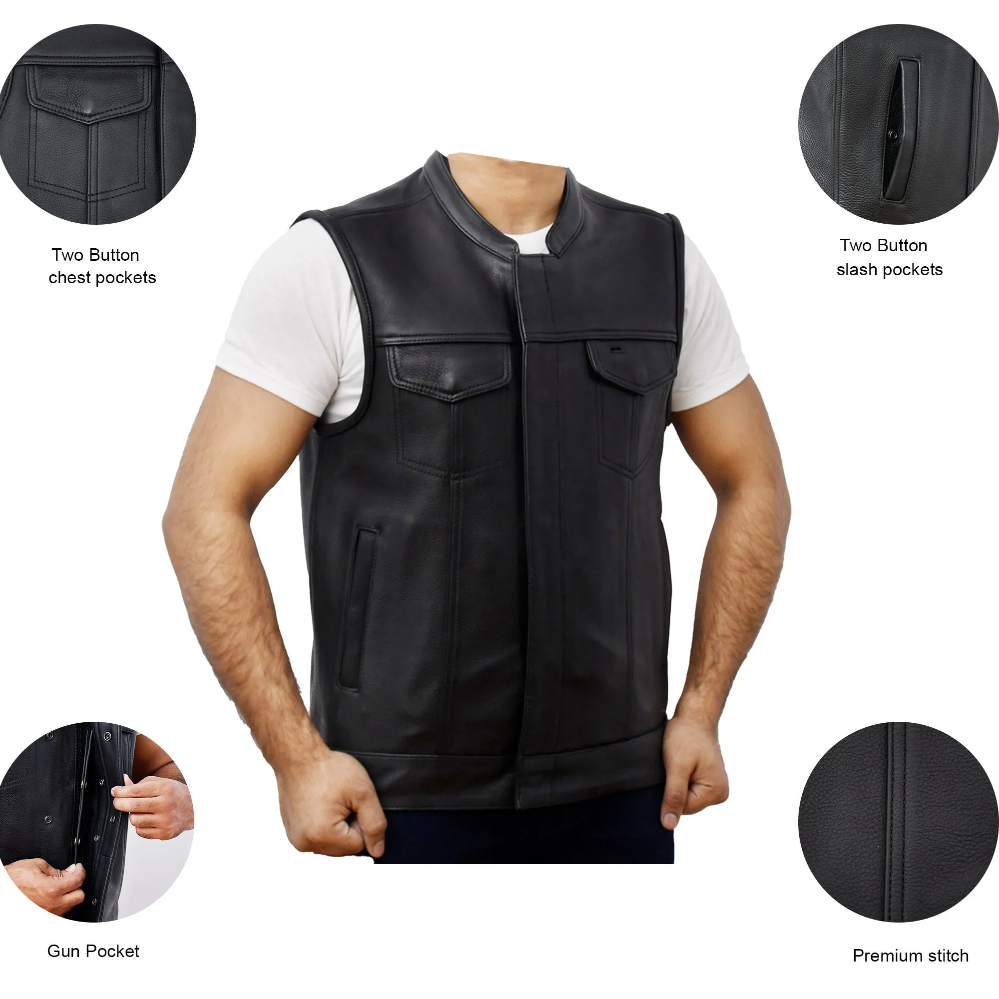 RUTGER - Motorcycle Leather Vest