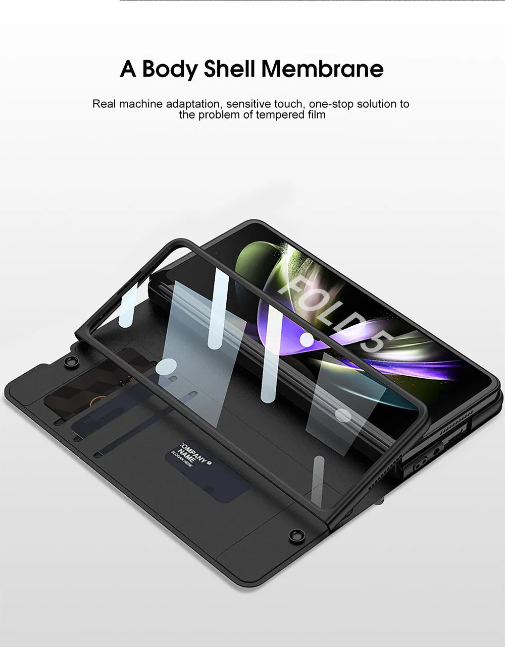 Samsung Galaxy Z Fold 5 Mobile Phone Case Fashion Warrior Flip Leather Case Film Velcro Pen Slot Case