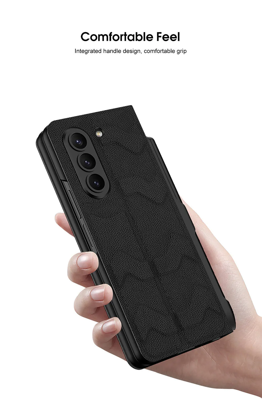 Samsung Galaxy Z Fold 5 Mobile Phone Case Fashion Warrior Flip Leather Case Film Velcro Pen Slot Case
