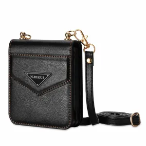 Samsung Z FLIP 4 Crossbody Phone Case Lychee Flip Leather Slip Card Case