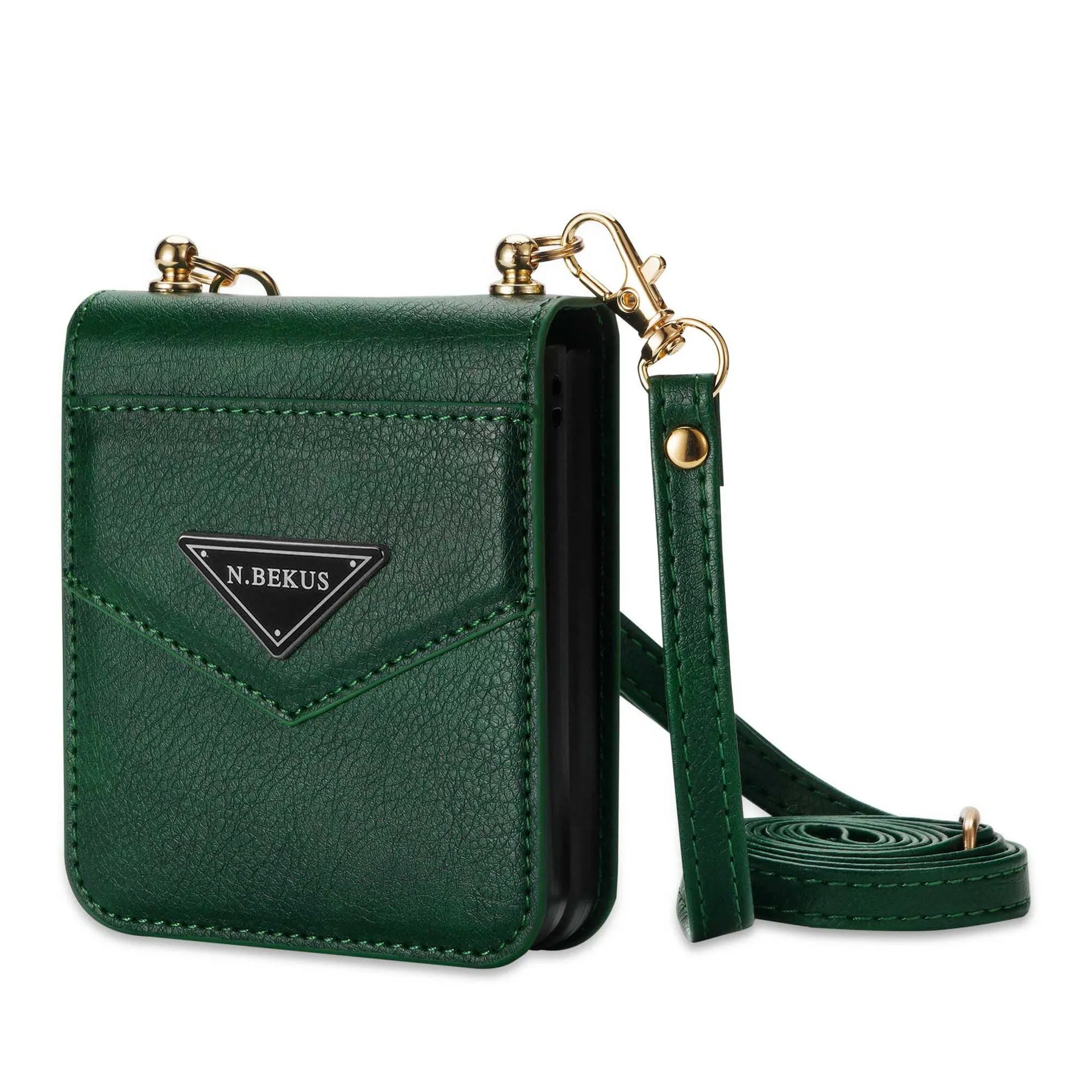 Samsung Z FLIP 4 Crossbody Phone Case Lychee Flip Leather Slip Card Case