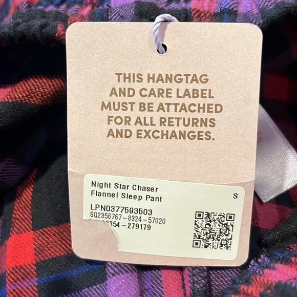 Savage x Fenty Night Star Chaser Goji Berry Red Plaid Cotton Flannel Sleep Pants