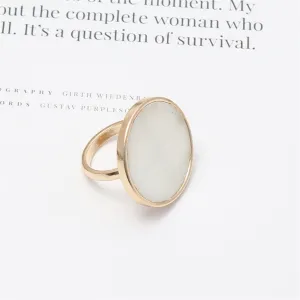 Shell & 18K Gold-Plated Round Ring