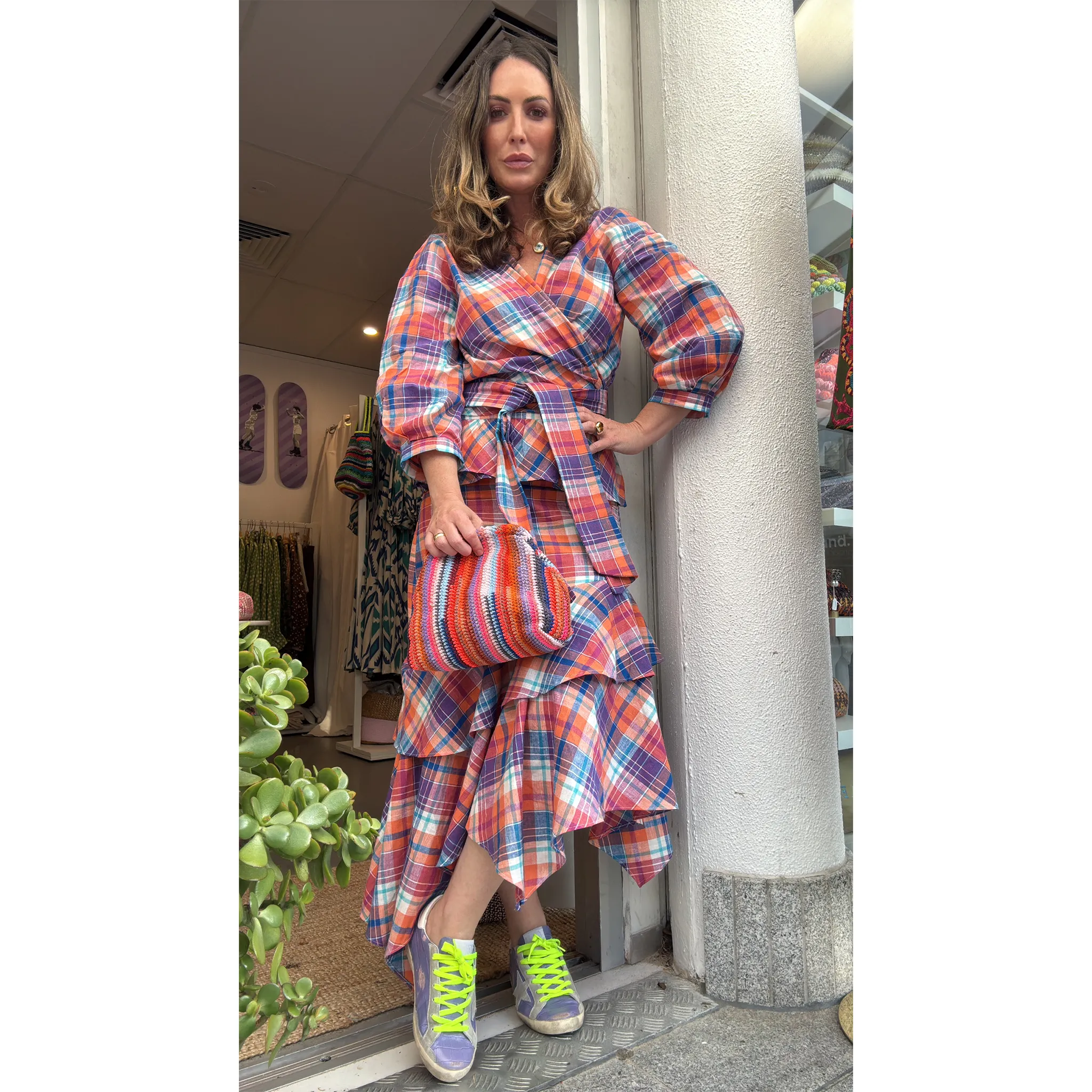 Simone Check Handkerchief Skirt