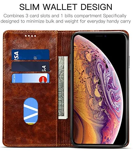 SINIANL iPhone 6S Plus Case, iPhone 6 Plus Case, Leather Wallet Folio Case Book Design Magnetic Closure with Stand and ID Holder Credit Card Slots for iPhone 6S Plus / 6 Plus
