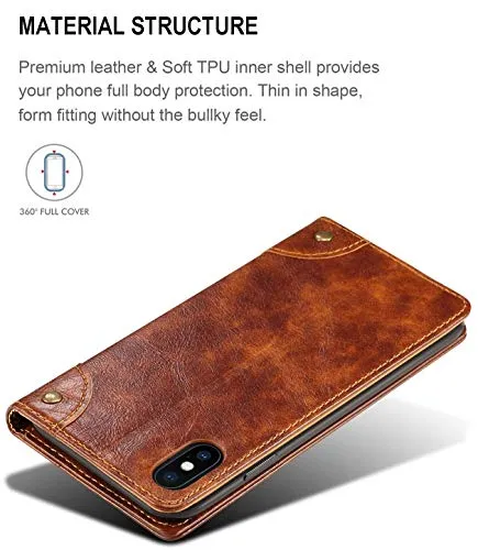 SINIANL iPhone 6S Plus Case, iPhone 6 Plus Case, Leather Wallet Folio Case Book Design Magnetic Closure with Stand and ID Holder Credit Card Slots for iPhone 6S Plus / 6 Plus