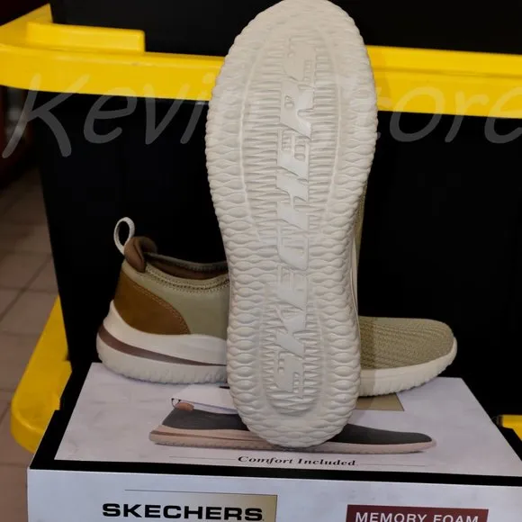 Skechers Men's Delson  Slip On Sneaker Taupe