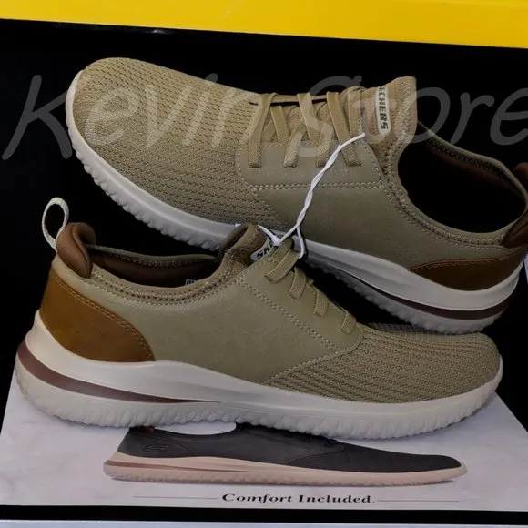 Skechers Men's Delson  Slip On Sneaker Taupe