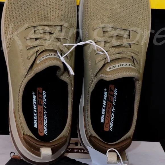 Skechers Men's Delson  Slip On Sneaker Taupe