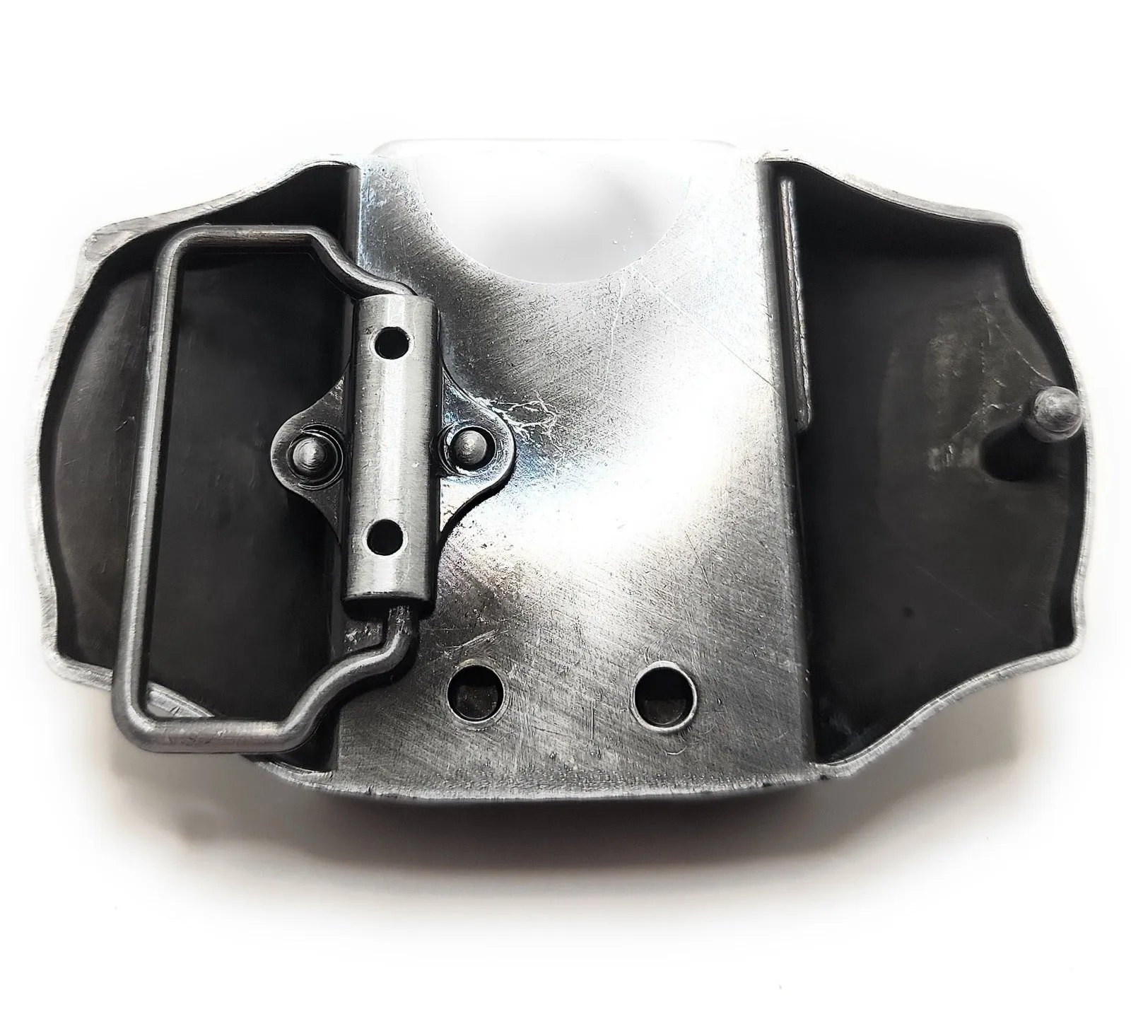 Skulls & Roses Lighter Buckle Leather Belt
