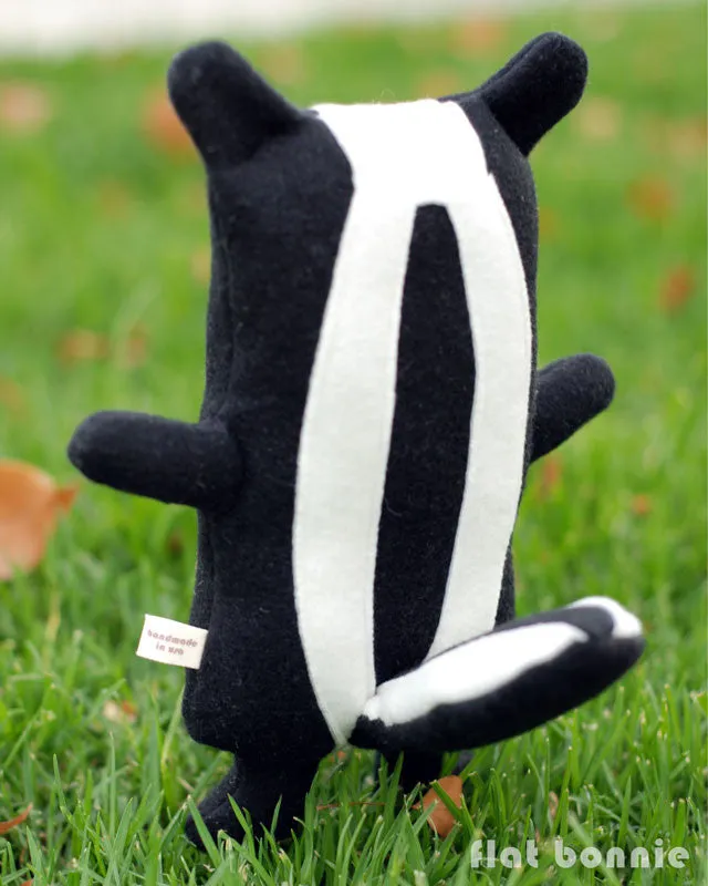 Skunk stuffed animal - Handmade Skunk plush toy - Flash the Skunk