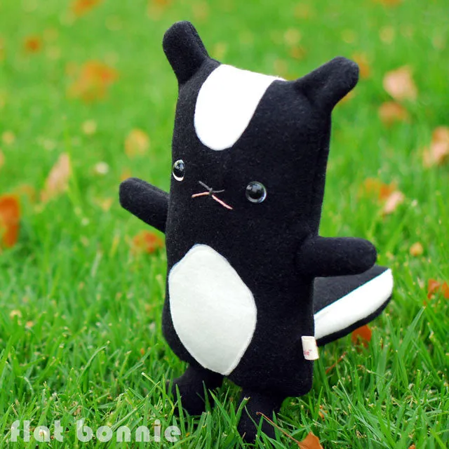 Skunk stuffed animal - Handmade Skunk plush toy - Flash the Skunk