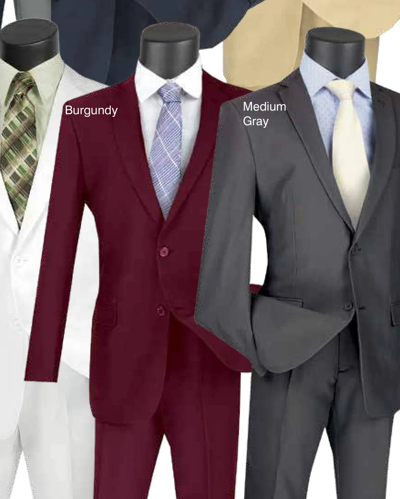 Slim Fit 2 Piece 2 Button Business Suit (Medium Gray) S-2PP