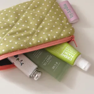 Small Flat Pouch - Matcha Polka