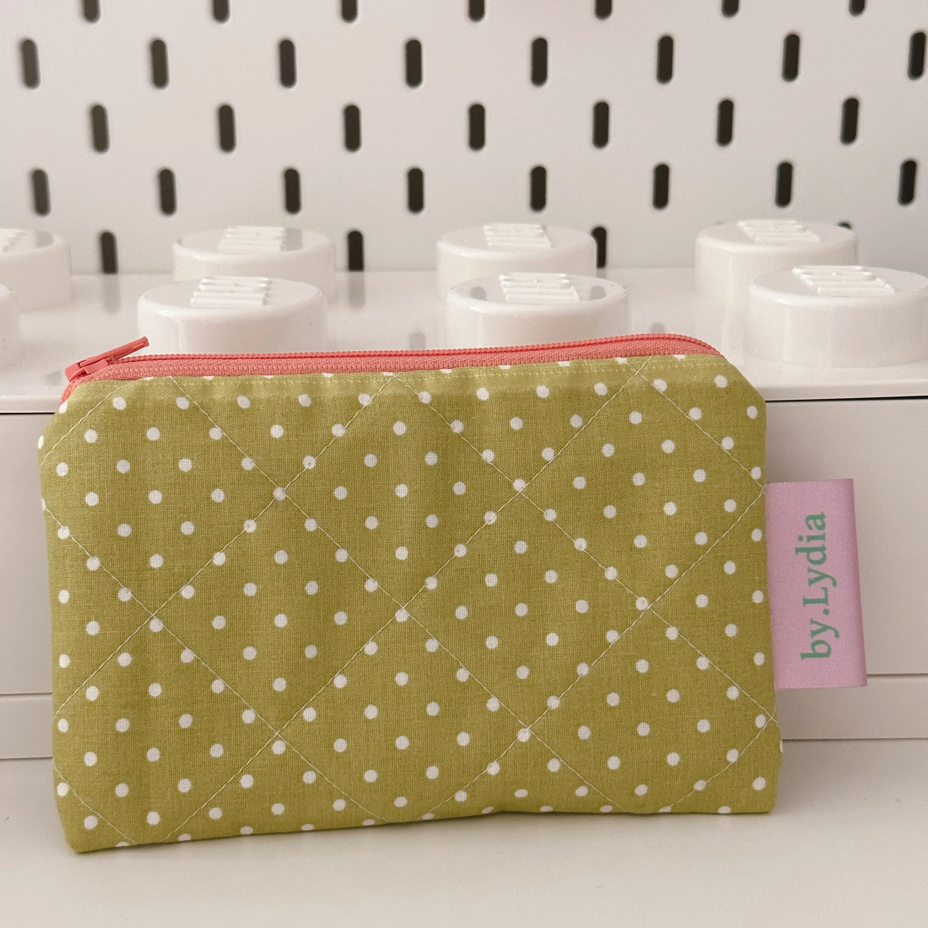 Small Flat Pouch - Matcha Polka
