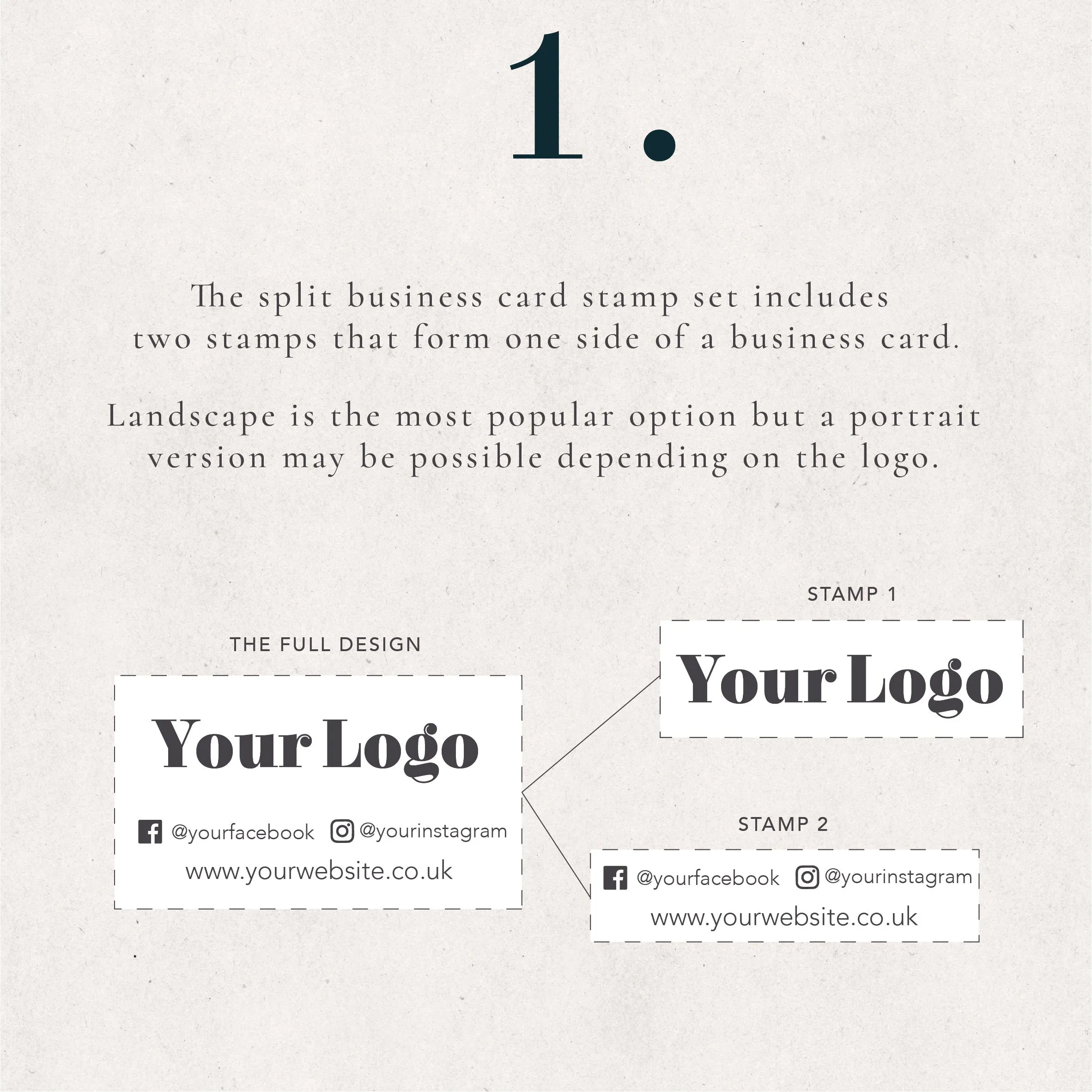 Split Business Card Stamp Set