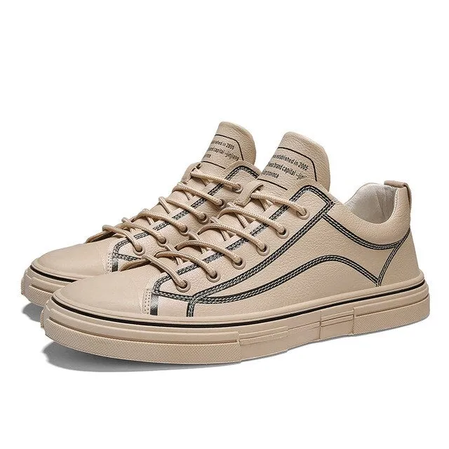 Spring/Autumn Casual Shoes Mens Anti Slip Leather Shoes Men Comfortable Fashion Men Sneakers Good Quality Luxury Brand Men Shoes