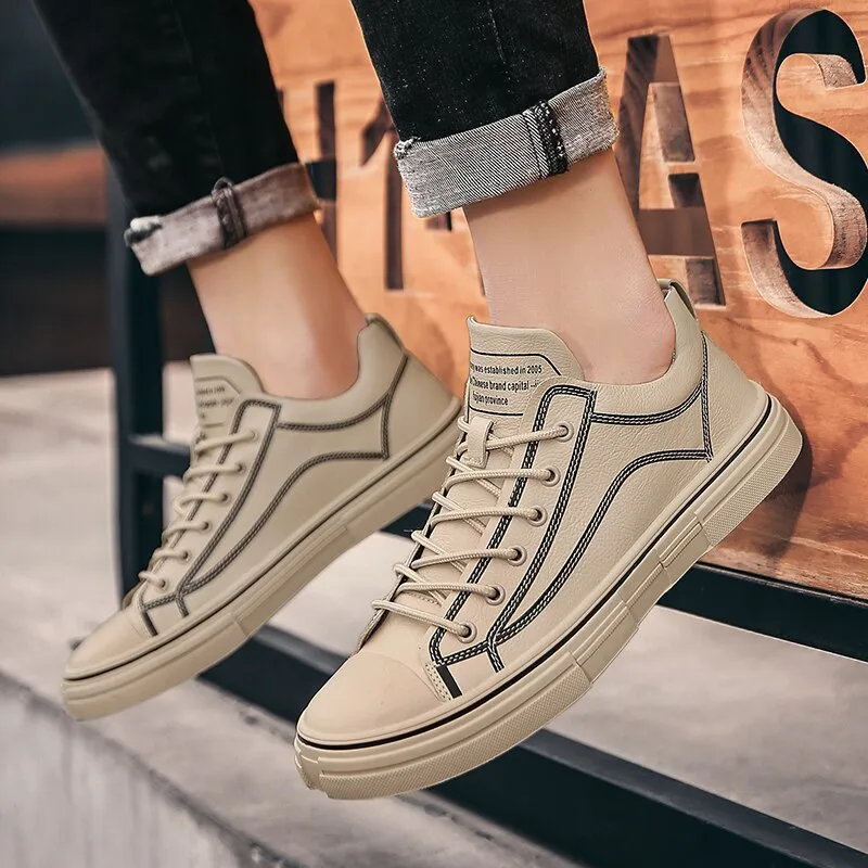 Spring/Autumn Casual Shoes Mens Anti Slip Leather Shoes Men Comfortable Fashion Men Sneakers Good Quality Luxury Brand Men Shoes