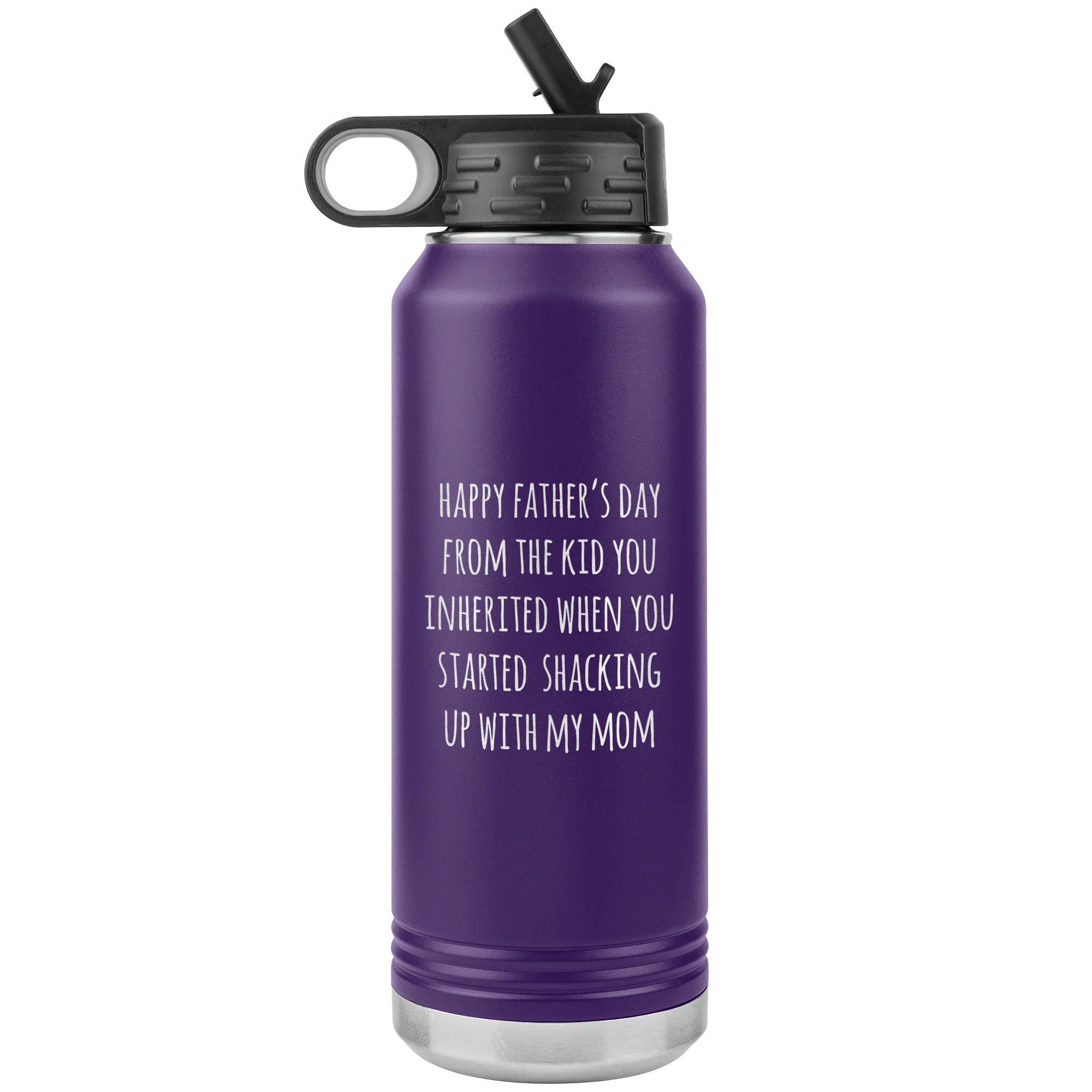 Stepdad Gifts Happy Father's Day From the Kid You Inherited Water Bottle Insulated Tumbler 32oz BPA Free
