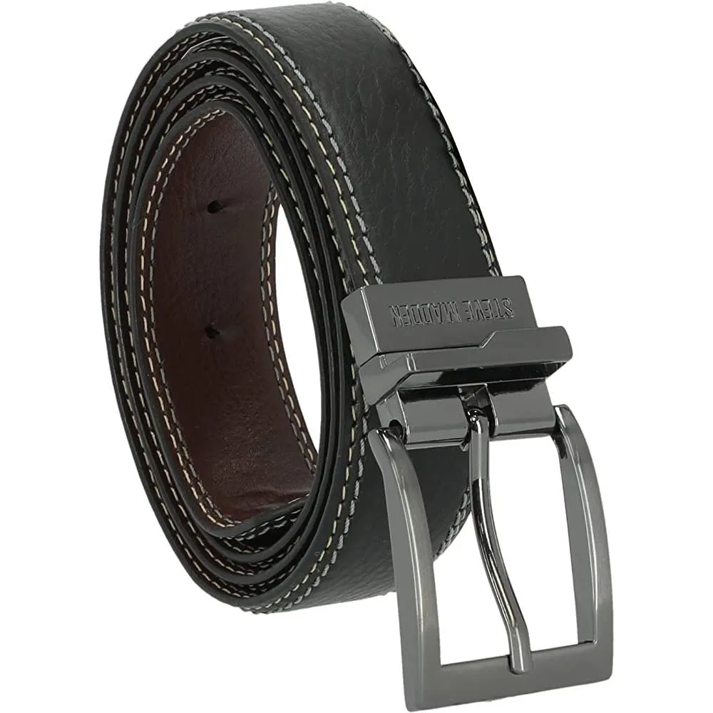 Steve Madden Men's Dress Casual Every Day Leather Belt | Multiple Colors