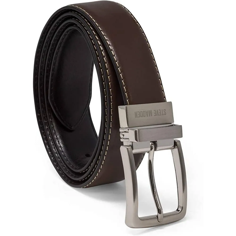 Steve Madden Men's Dress Casual Every Day Leather Belt | Multiple Colors