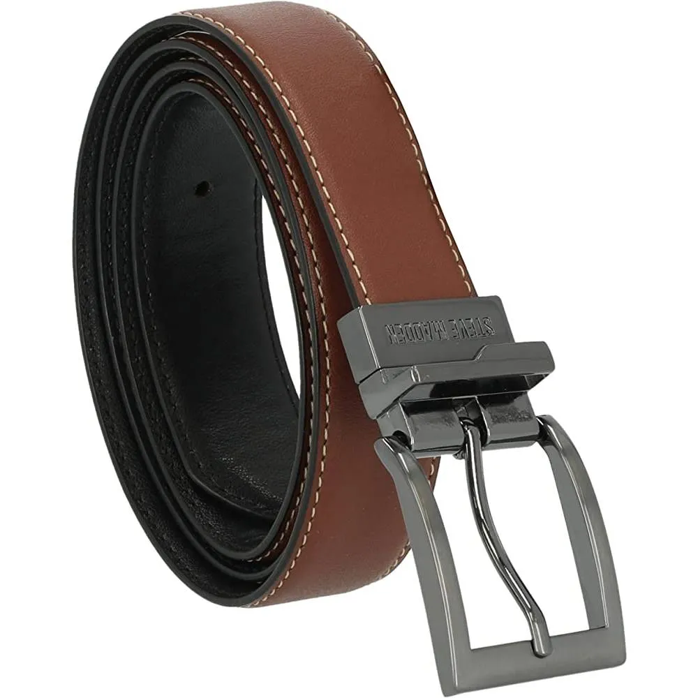 Steve Madden Men's Dress Casual Every Day Leather Belt | Multiple Colors