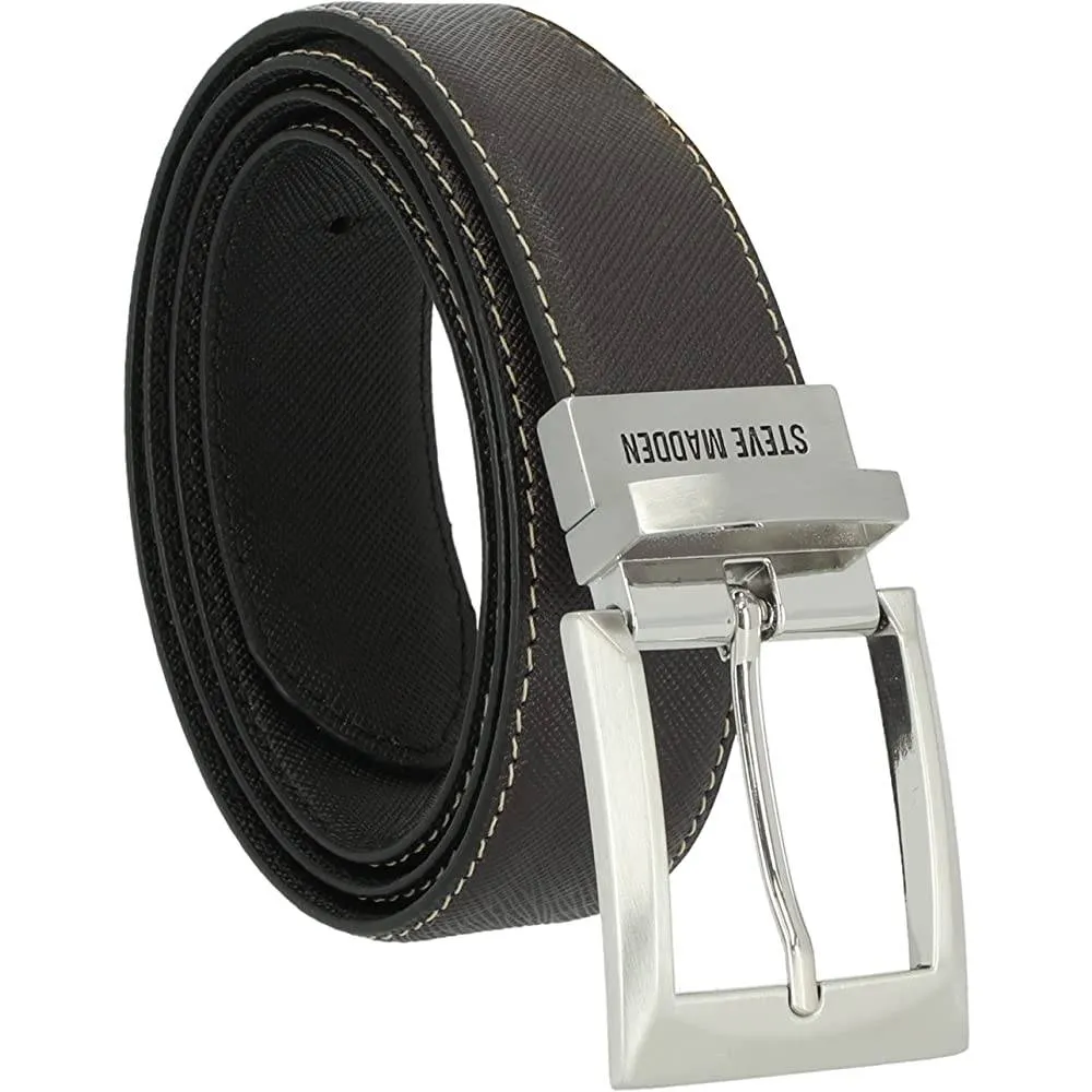 Steve Madden Men's Dress Casual Every Day Leather Belt | Multiple Colors