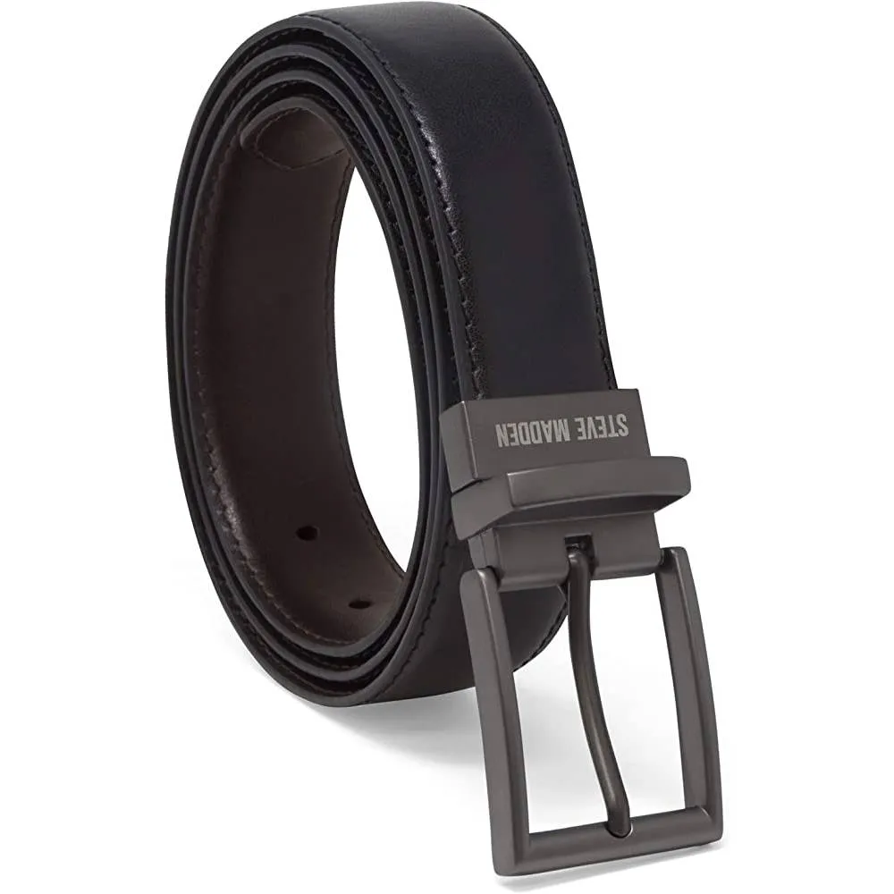 Steve Madden Men's Dress Casual Every Day Leather Belt | Multiple Colors