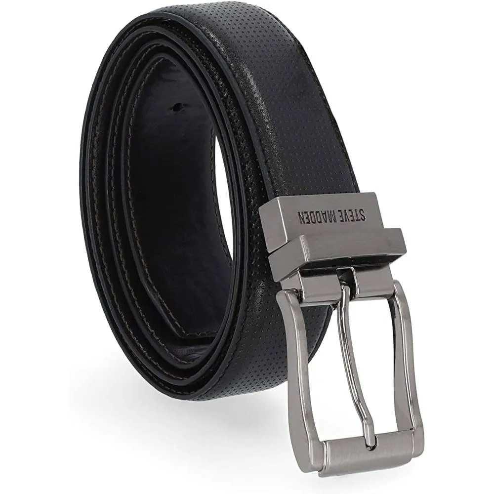 Steve Madden Men's Dress Casual Every Day Leather Belt | Multiple Colors
