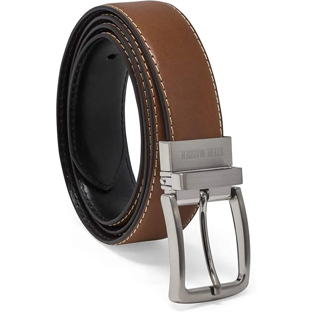 Steve Madden Men's Dress Casual Every Day Leather Belt | Multiple Colors