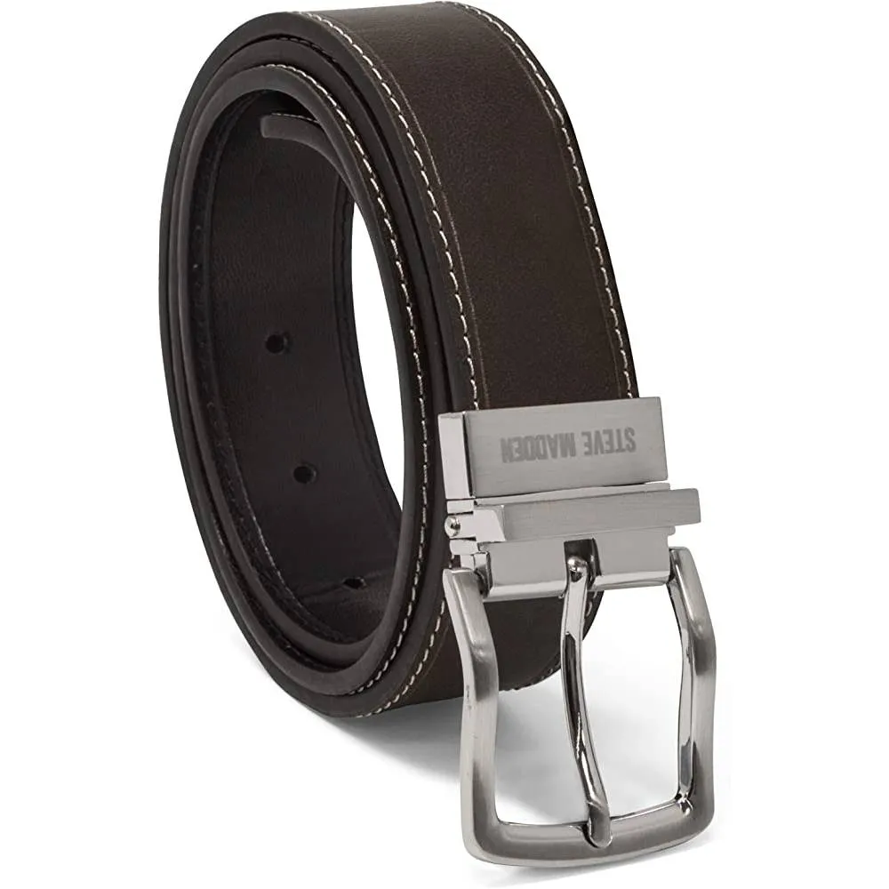 Steve Madden Men's Dress Casual Every Day Leather Belt | Multiple Colors