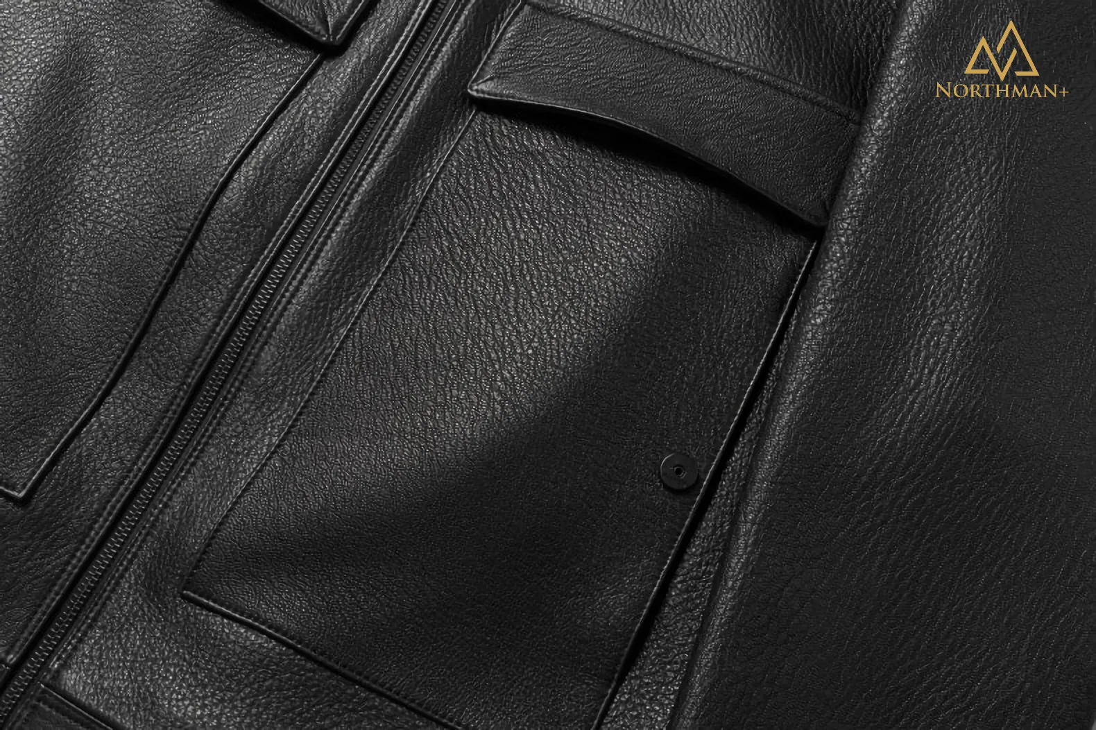 Straight Cut basic leather jacket for men
