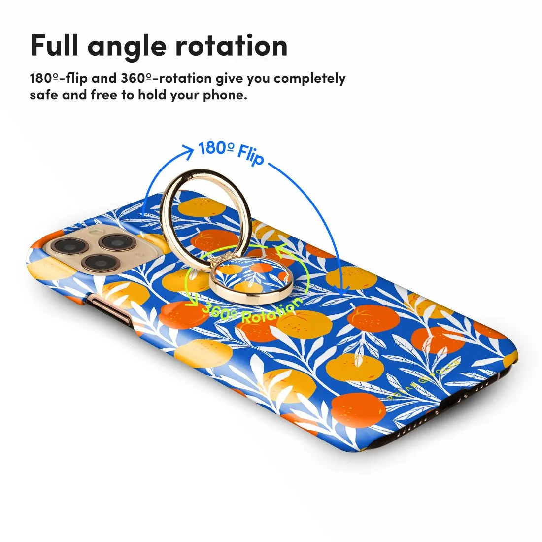 Summer Tangerine | Custom Phone Ring Holder  (Non-MagSafe)