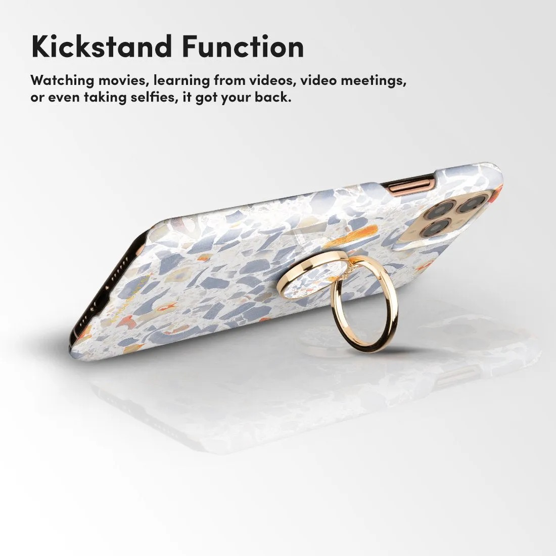 Terrazzo Grey | Custom Phone Ring Holder  (Non-MagSafe)