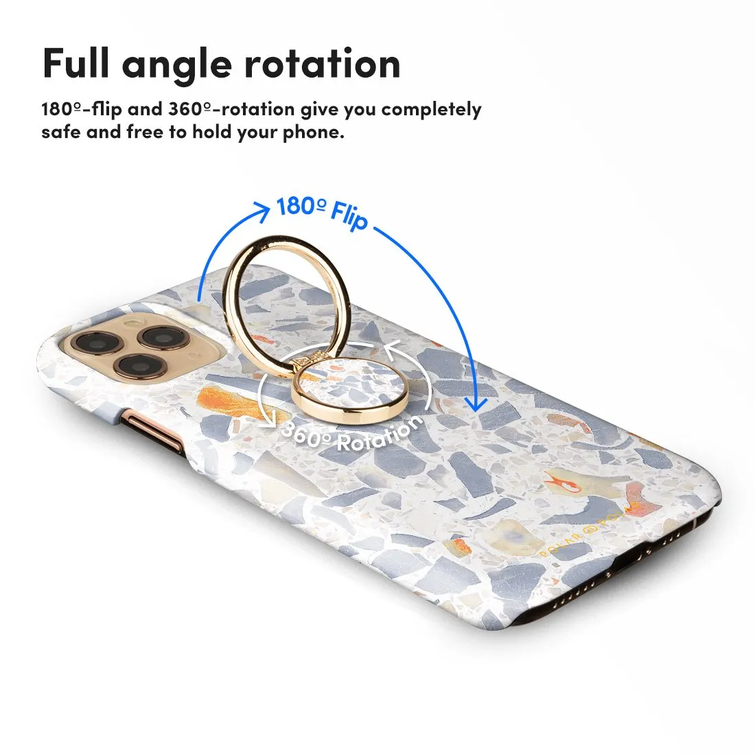 Terrazzo Grey | Custom Phone Ring Holder  (Non-MagSafe)