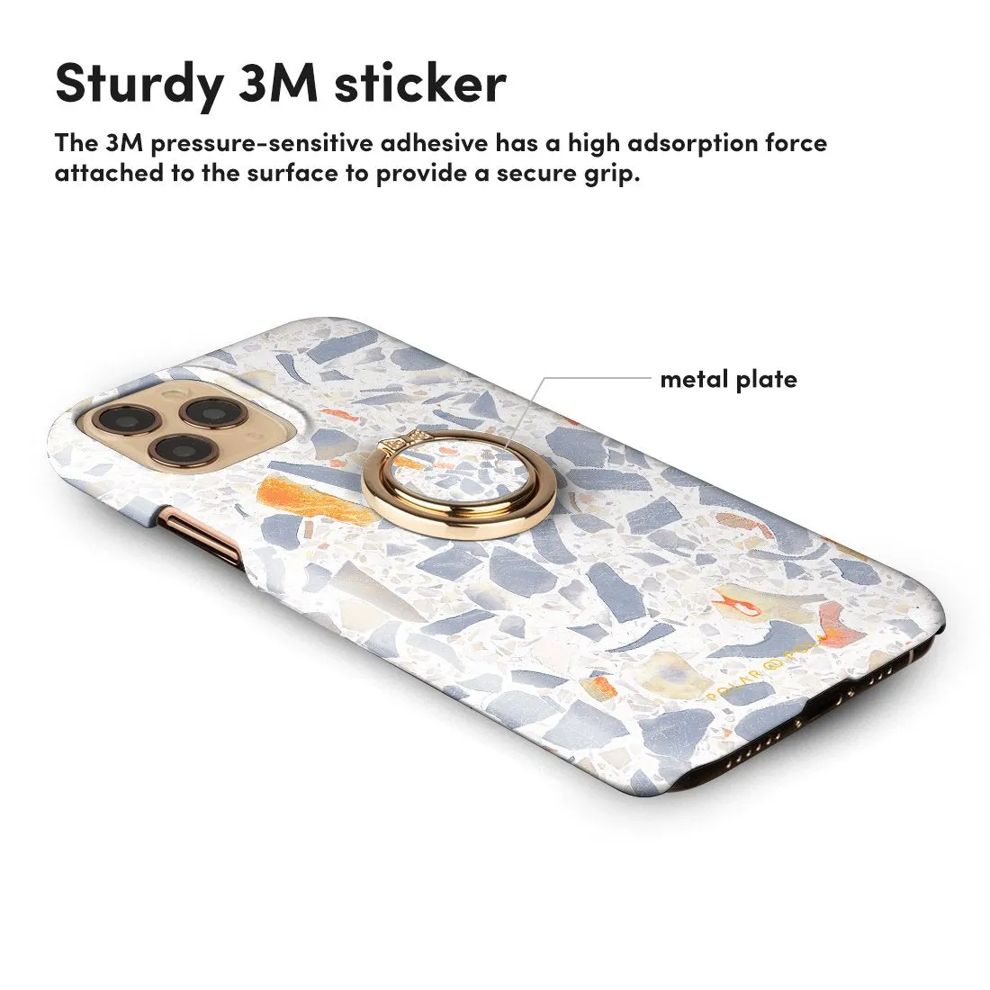 Terrazzo Grey | Custom Phone Ring Holder  (Non-MagSafe)