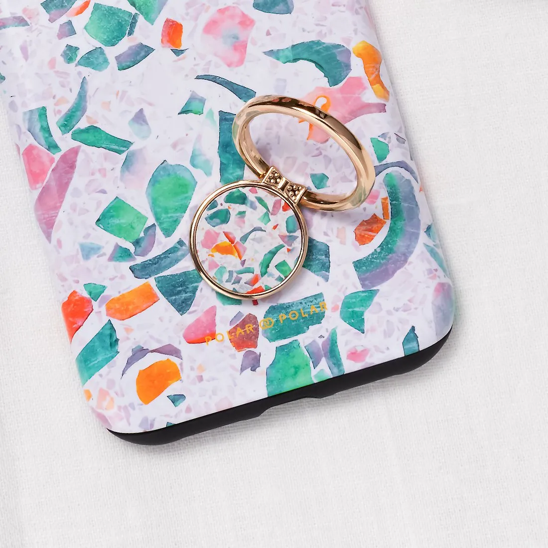 Terrazzo Lake Blue | Custom Phone Ring Holder  (Non-MagSafe)