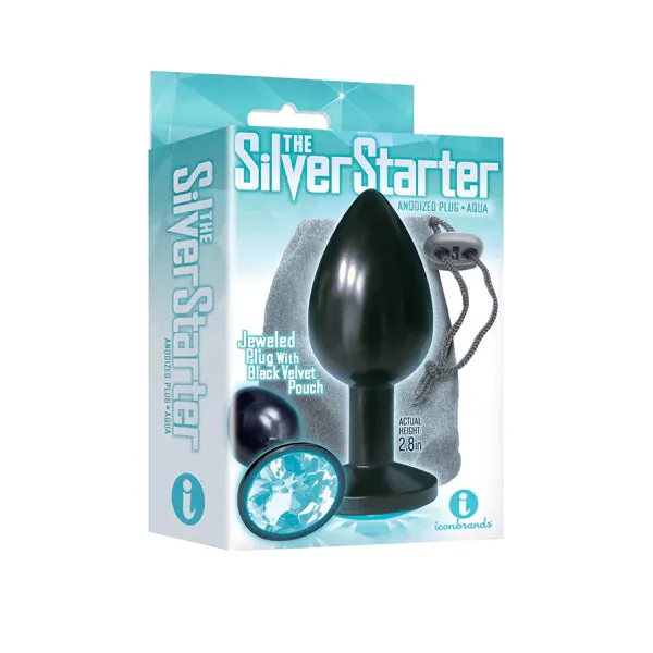 The 9's The Silver Starter Bejeweld Stainless Steel Plug Aqua