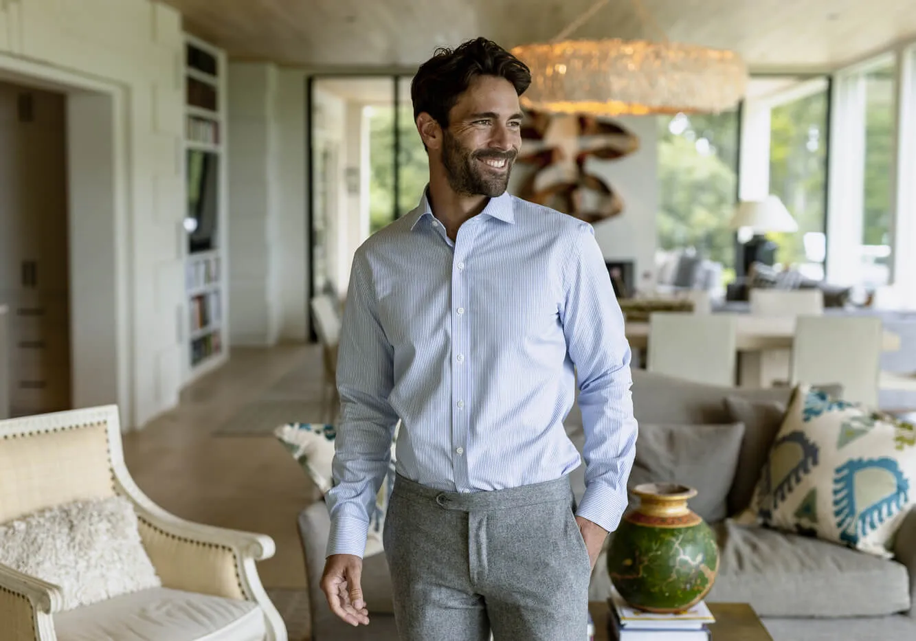 The Blue Evanston Stripe Custom Shirt