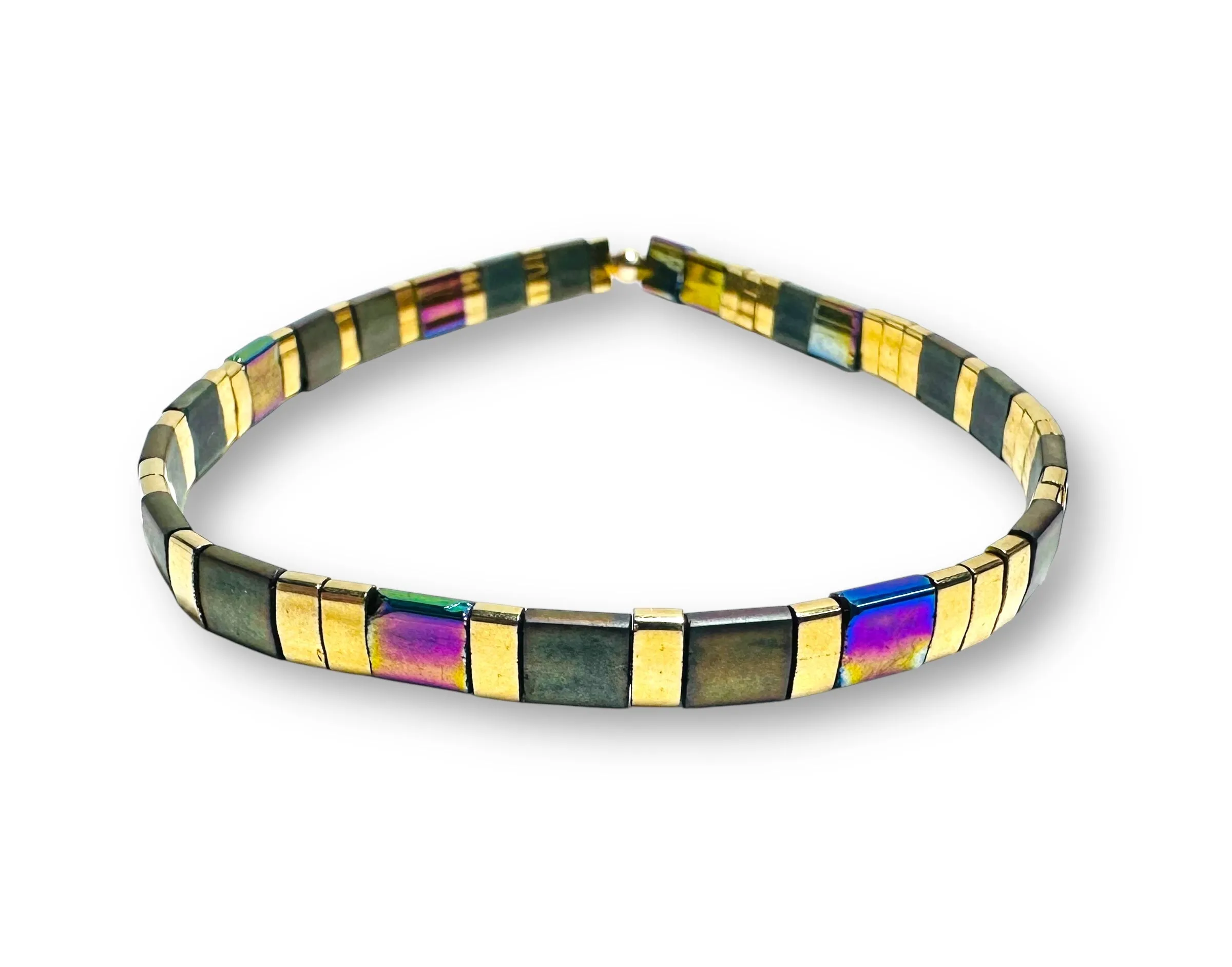 Tila Bead Bracelet/ Flat Stretch Bracelet/Assorted Colors