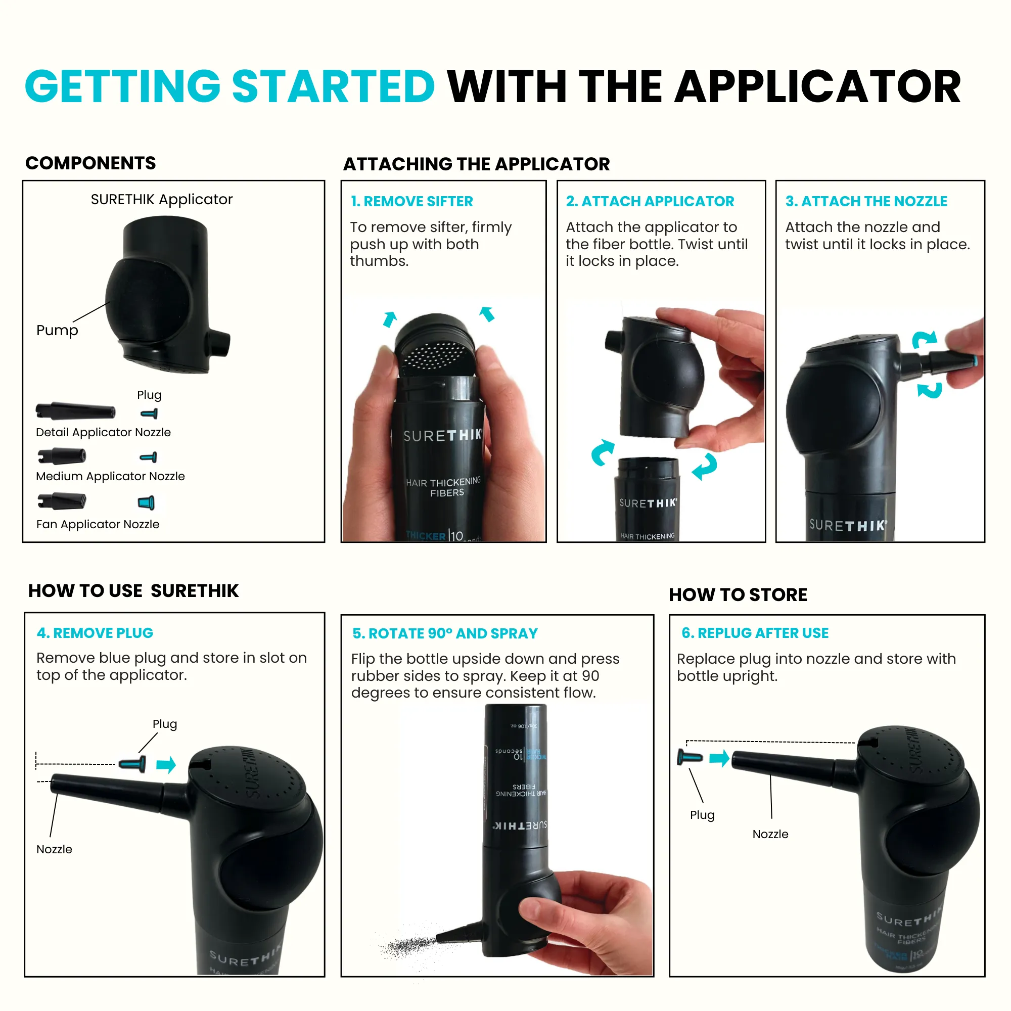*Twist-On Pump Applicator & Hairline Applicator Comb*
