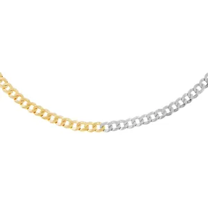Two Tone Flat Curb Necklace